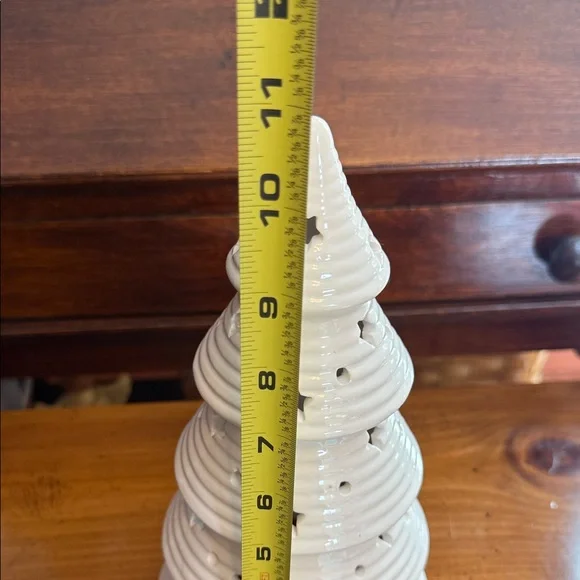 Ceramic Christmas Tree with Star Cutouts - Picture 2 of 8